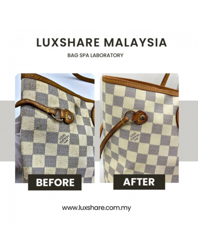 LOUIS VUITTON NEVERFULL WHITE DAMIER AZUR TOTE BAG BASIC SPA CLEANING