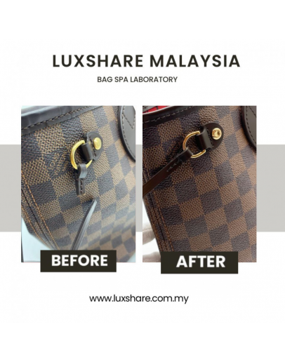 LOUIS VUITTON BROWN DAMIER EBENE TOTE BAG VACHETTA REPLACEMENT 