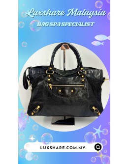 BALENCIAGA GIANT CITY BAG IN BLACK (BAG SPA CLEANING, TOUCH UP CORNER PART)