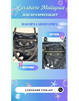 BALENCIAGA GIANT 12 GOLD CITY BAG IN BLACK LAMBSKIN LEATHER (BAG SPA CLEANING, TREATMENT&CARE)