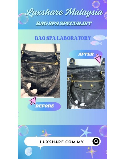 BALENCIAGA GIANT 12 GOLD CITY BAG IN BLACK LAMBSKIN LEATHER (BAG SPA CLEANING, TREATMENT&CARE)