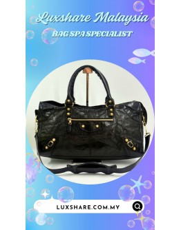 BALENCIAGA GIANT 12 GOLD CITY BAG IN BLACK LAMBSKIN LEATHER (BAG SPA CLEANING, TREATMENT&CARE)