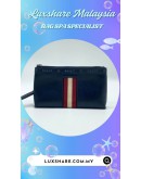 BALLY LEATHER PUCH IN BLACK WITH RES AND WHITE STRIPE (BAG SPA CLEANING, ZIP REPLACEMENT)