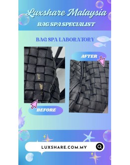 BOTTEGA VENETA INTRRCCIATO WOVEN LEATHER BAG (BAG SPA CLEANING,NANO RESTORATION)