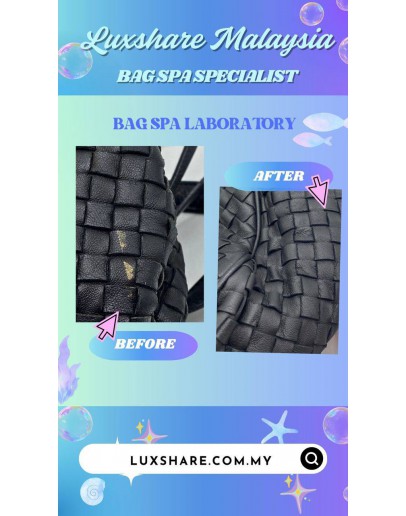 BOTTEGA VENETA INTRRCCIATO WOVEN LEATHER BAG (BAG SPA CLEANING,NANO RESTORATION)