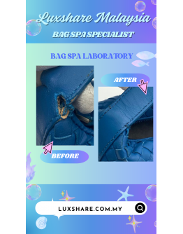  BOTTEGA VENETA IN BLUE BAG " LEATHER REPLACEMENT AND BAG SPA SERVICE"
