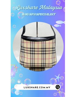 BURBERRY NOVA CHECK SHOULDER BAG IN BEIGE (BAG SPA CLEANING,NANO RESTORATION)