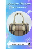 BURBERRY BEIGE SMOKED CHECK PVC CHESTER BOWLING BAG (BAG SPA CLEANING,COLOR TOUCP UP)