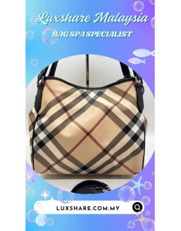 BURBERRY NOVA CHECK SMALL CANTERBURY TOTE BAG (BAG SPA CLEANING, LEATHER REPLACEMENT)