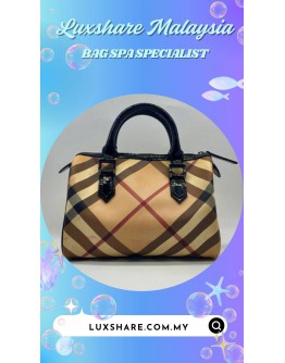 BURBBERRY NOVA CHECK CHESTER BOSTON BAG (LEATHER REPLACEMENT,BAG SPA CLEANING)