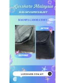 CHANEL CLASSIC DOUBLE FLAP SHOULDER BAG IN BLACK QUILTED CAVIAR LEATHER (BAG SPA CLEANING,TOUCH UP CORNER PART)