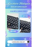 CHANEL CLASSIC JUMBO DOUBLE FLAP BAG IN BLACK PATENT LEATHER (BAG SPA CLEANING,TREATMENT AND CARE)