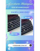 CHANEL CLASSIC JUMBO DOUBLE FLAP BAG IN BLACK PATENT LEATHER (BAG SPA CLEANING,TREATMENT AND CARE)
