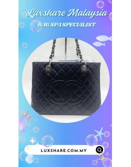 CHANEL BLACK CAVIAR GRAND SHOPPING TOTE BAG (BAG SPA CLEANING,TREATMENT AND CARE)