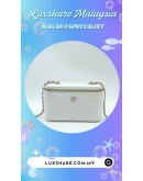 CHANEL WHITE QUILTED LEATHER MINI VANITY CASE (BAG SPA CLEANING,TREATMENT AND CARE)
