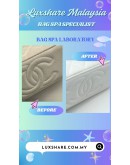 CHANEL WHITE QUILTED LEATHER MINI VANITY CASE (BAG SPA CLEANING,TREATMENT AND CARE)