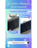 CHANEL CLASSIC FLAP BAG IN BLACK (BAG SPA CLEANING,TREATMENT AND CARE)