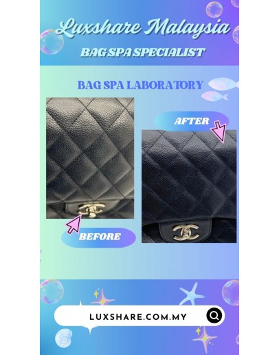 CHANEL CLASSIC FLAP BAG IN BLACK (BAG SPA CLEANING,TREATMENT AND CARE)
