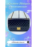 CHANEL BLACK PATENT LEATHER FLAP BAG (BAG SPA CLEANING,NANO RESTORATION)
