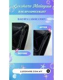 CHANEL CLASSIC FLAP CARD HOLDER IN BLACK CAVIAR LEATHER (BAG SPA CLEANING,COLOR TOUCH UP)