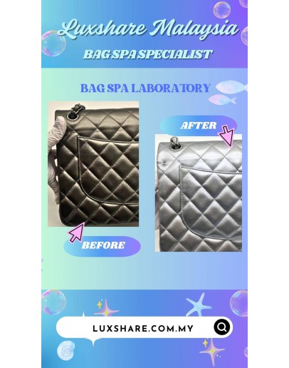 CHANEL CLASSIC FLAP BAG IN SILVER (BAG SPA CLEANING, TREATMENT&CARE)