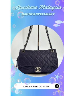 CHANEL EASY FLAP BAG IN DARK PURPLE (BAG SPA CLEANING, TREATMENT&CARE)