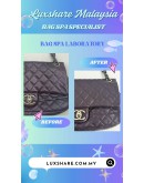 CHANEL EASY FLAP BAG IN DARK PURPLE (BAG SPA CLEANING, TREATMENT&CARE)