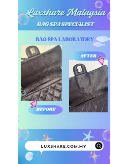 CHANEL EASY FLAP BAG IN DARK PURPLE (BAG SPA CLEANING, TREATMENT&CARE)