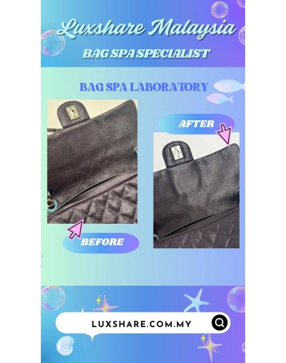 CHANEL EASY FLAP BAG IN DARK PURPLE (BAG SPA CLEANING, TREATMENT&CARE)