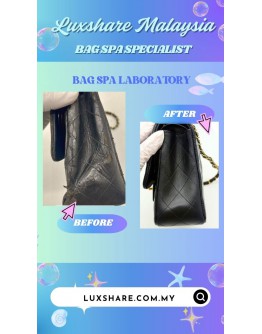 CHANEL LAMBSKIN CLASSIC BLACK (LEATHER REPLACEMENT, BAG SPA CLEANING)