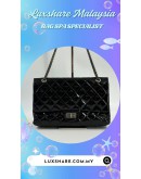 CHANEL REISSUE 2.55 FLAP BAG BLACK PATENT LEATHER (BAG SPA CLEANING,LEATHER REPLACEMENT)