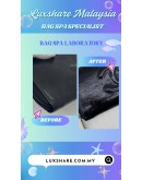CHANEL ZIP-AROUND WALLET BLACK PATENT LEATHER (BAG SPA CLEANING,NANO RESTORATION)
