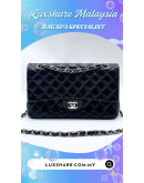CHANEL MEDIUM CALF SKIN FLAP BAG SILVER HARDWARE" BAG SPA SERVICE AND TREATMENT LEATHER"