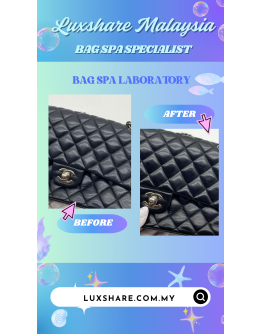 CHANEL MEDIUM CALF SKIN FLAP BAG SILVER HARDWARE" BAG SPA SERVICE AND TREATMENT LEATHER"