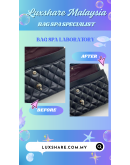 CHANEL MEDIUM CALF SKIN FLAP BAG SILVER HARDWARE" BAG SPA SERVICE AND TREATMENT LEATHER"