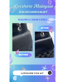 CHANEL MEDIUM CALF SKIN FLAP BAG SILVER HARDWARE" BAG SPA SERVICE AND TREATMENT LEATHER"