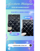 CHANEL MEDIUM CALF SKIN FLAP BAG SILVER HARDWARE" BAG SPA SERVICE AND TREATMENT LEATHER"