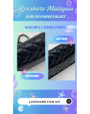 CHANEL MEDIUM CALF SKIN FLAP BAG SILVER HARDWARE" BAG SPA SERVICE AND TREATMENT LEATHER"