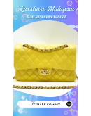 CHANEL CLASSIC MEDIUM DOUBLE FLAP IN METALLIC YELLOW" NANO RESTORE AND TREATMENT LEATHER"