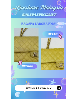 CHANEL CLASSIC MEDIUM DOUBLE FLAP IN METALLIC YELLOW" NANO RESTORE AND TREATMENT LEATHER"