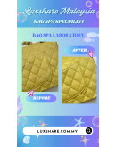 CHANEL CLASSIC MEDIUM DOUBLE FLAP IN METALLIC YELLOW" NANO RESTORE AND TREATMENT LEATHER"