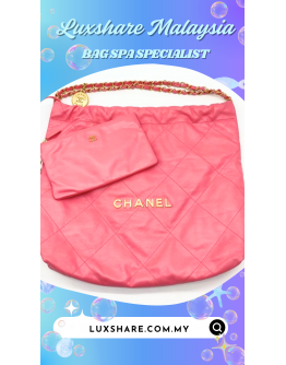 CHANEL 22 IN PINK LAMBSKIN LEATHER AND GOLD HARDWARE" NANO RESTORE AND BAG SPA SERVICE"