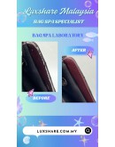 CHANEL QUILTED MEDIUM CC BUCKET BAG WITH CHAIN STRAP IN BLACK CAVIAR LEATHER AND MAROON CALFSKIN LEATHER'' LEATHER REPLAMENT AND NANO RESTORE''