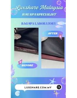 CHANEL QUILTED MEDIUM CC BUCKET BAG WITH CHAIN STRAP IN BLACK CAVIAR LEATHER AND MAROON CALFSKIN LEATHER'' LEATHER REPLAMENT AND NANO RESTORE''