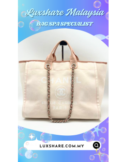 CHANEL LARGE DEAUVILLE LIGHT PINK BAG"DEEP CLEANING AND BAG SPA SERVICE"