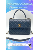 CHANEL TRENDY CC FLAP WITH TOP HANDLE LAMBSKIN LEATHER" NANO RESTORE AND GOLD PLATED"