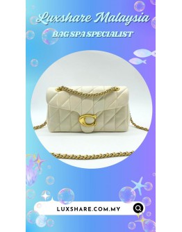 COACH TABBY QUILTED PILLOW 26 SHOULDER BAG IN WHITE (BAG SPA CLEANING,COLOR TOUCP UP)