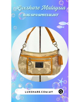 COACH POPPY SIGNATURE GROOVY SHOULDER BAG (BAG SPA CLEANING, TREATMENT&CARE)