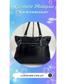 COACH DAISY EMMA BLACK LEATHER SHOULDER BAG (BAG SPA CLEANING, NANO RESTORATION)