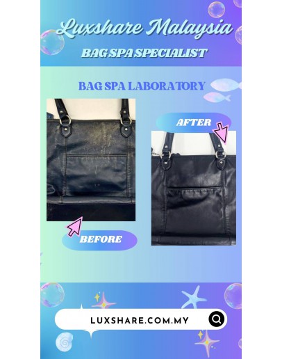 COACH DAISY EMMA BLACK LEATHER SHOULDER BAG (BAG SPA CLEANING, NANO RESTORATION)